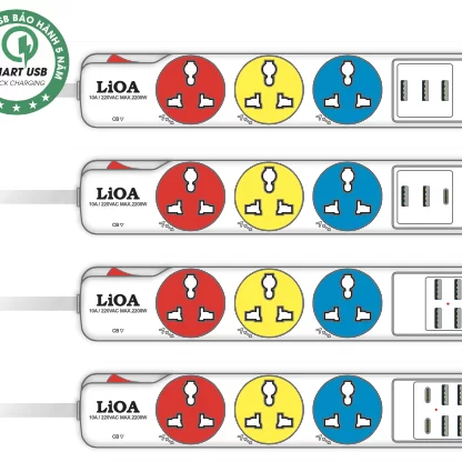 Ổ CẮM ĐA NĂNG CÓ CỔNG SẠC USB THẾ HỆ MỚI CÔNG SUẤT TỐI ĐA 10A 220VAC MAX 2200W (UNIVERSAL EXTENTION OUTLET WITH USB CHARGING PORT NEW GENERATION TOTAL 10A 220VAC MAX 2200W)